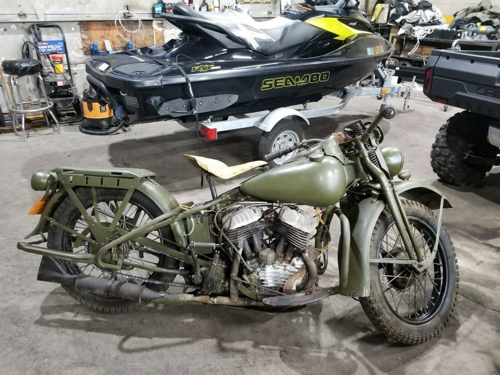 Vintage 1942 Harley Davidson WLA Military Motorcycle