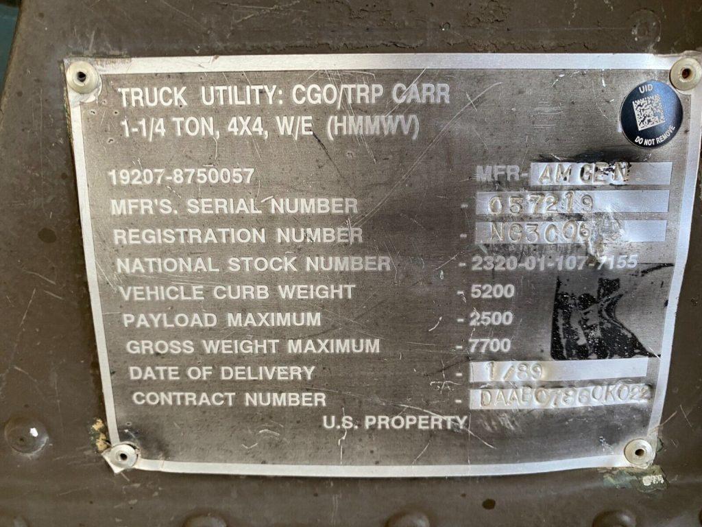 1989 Military Humvee