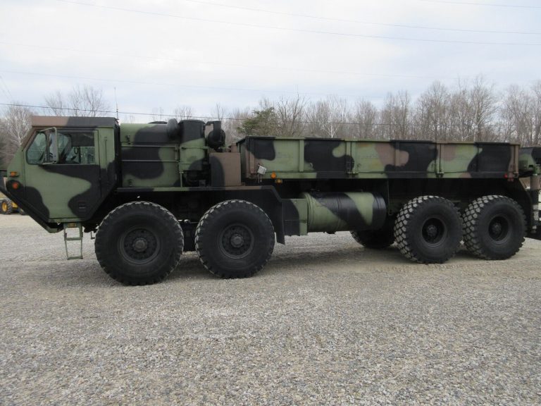 Oshkosh M Military Hemtt Crane Truck Flat Bed Off On Road