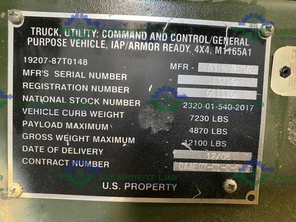 2009 Am General Hummer Special Ops Tactical Vehicle 3000 Miles