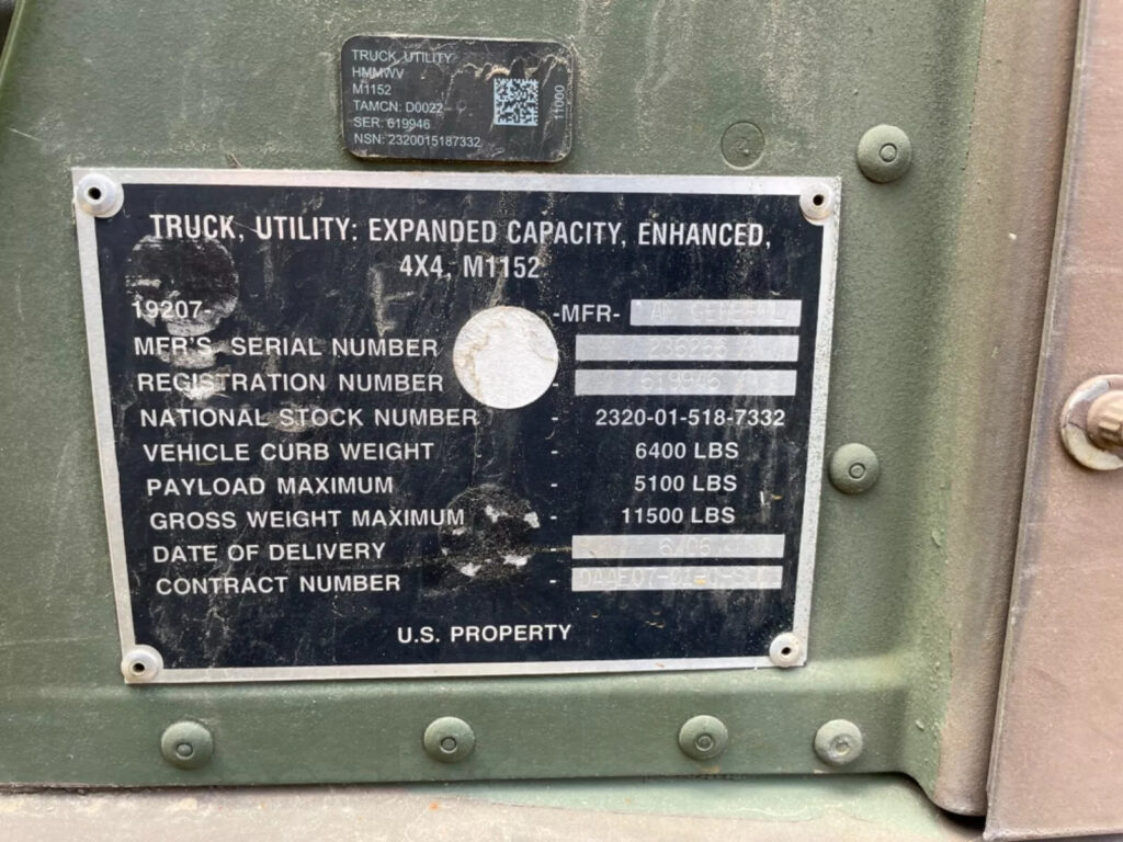 Hummer Hmmwv Humvee M1152 Expanded Capacity Enhanced Vehicle