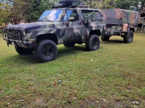 CUCV M-1009 Military Blazer, Diesel 4&#215;4. M-101a2 Trailer W/humvee Tires for sale