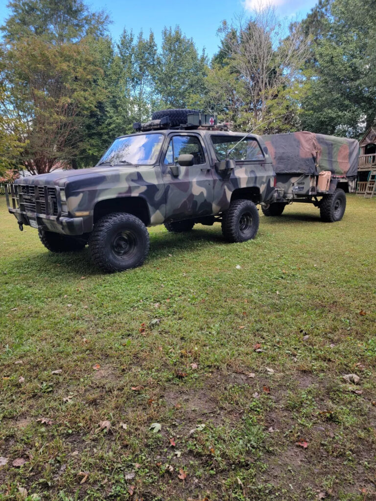 CUCV M-1009 Military Blazer, Diesel 4×4. M-101a2 Trailer W/humvee Tires