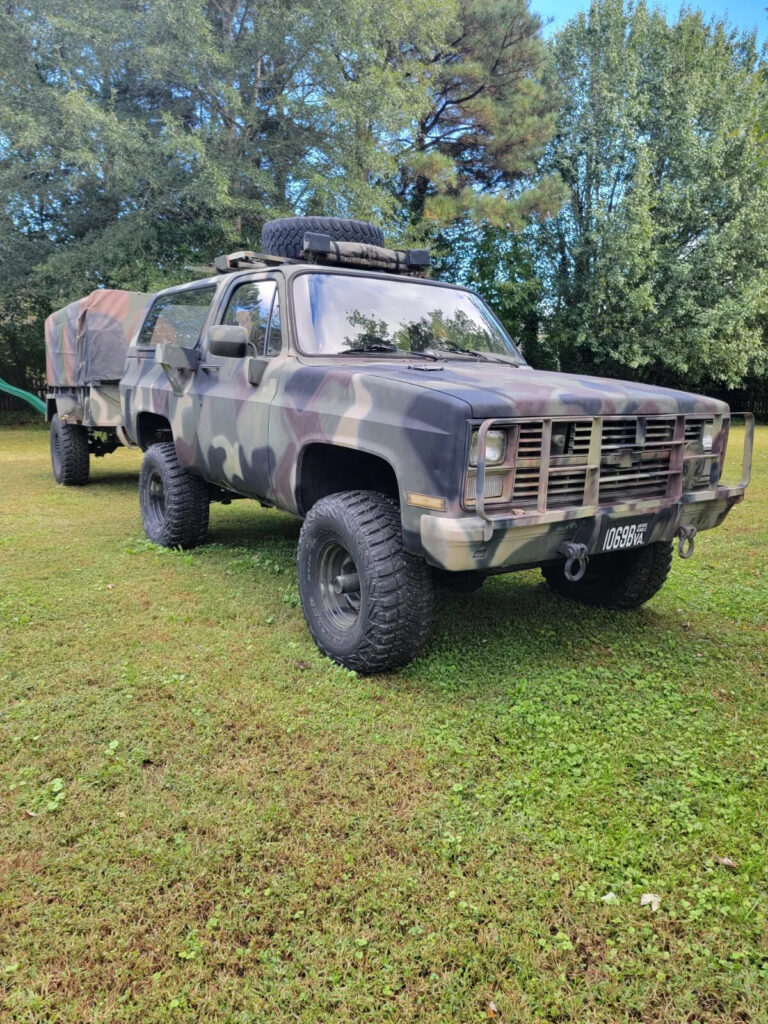 CUCV M-1009 Military Blazer, Diesel 4×4. M-101a2 Trailer W/humvee Tires