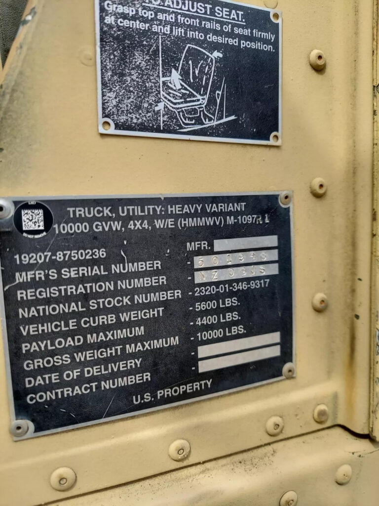 2006 Am General Hmmwv 3 Speed M1097r1 Heavy Variant 4×4 Military Hummer Titled