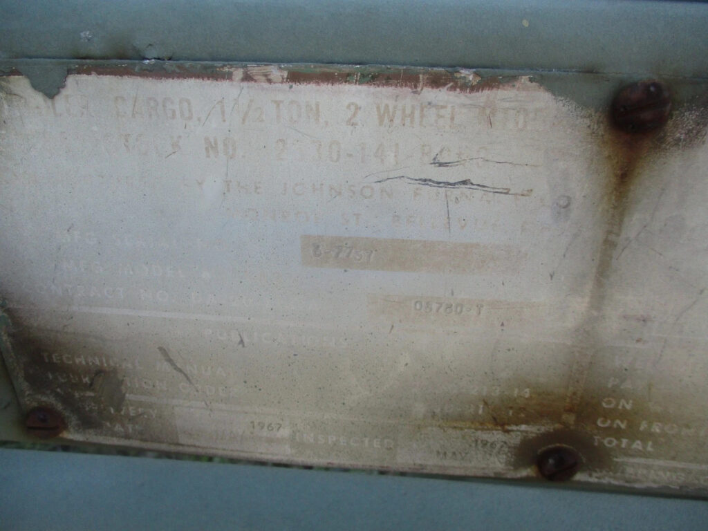 Used 1967 M105a2 Military Trailer, Excellent Cond Poor Canvas