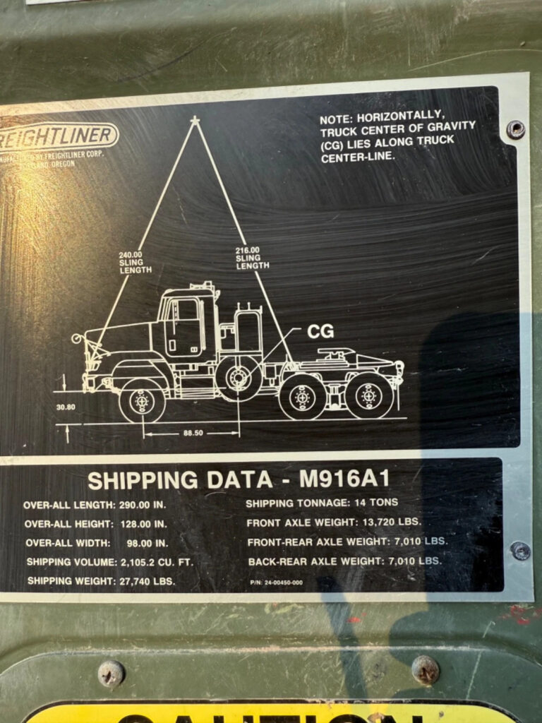 1992 Freightliner M916a1 6×6 Semi Tractor Military Truck