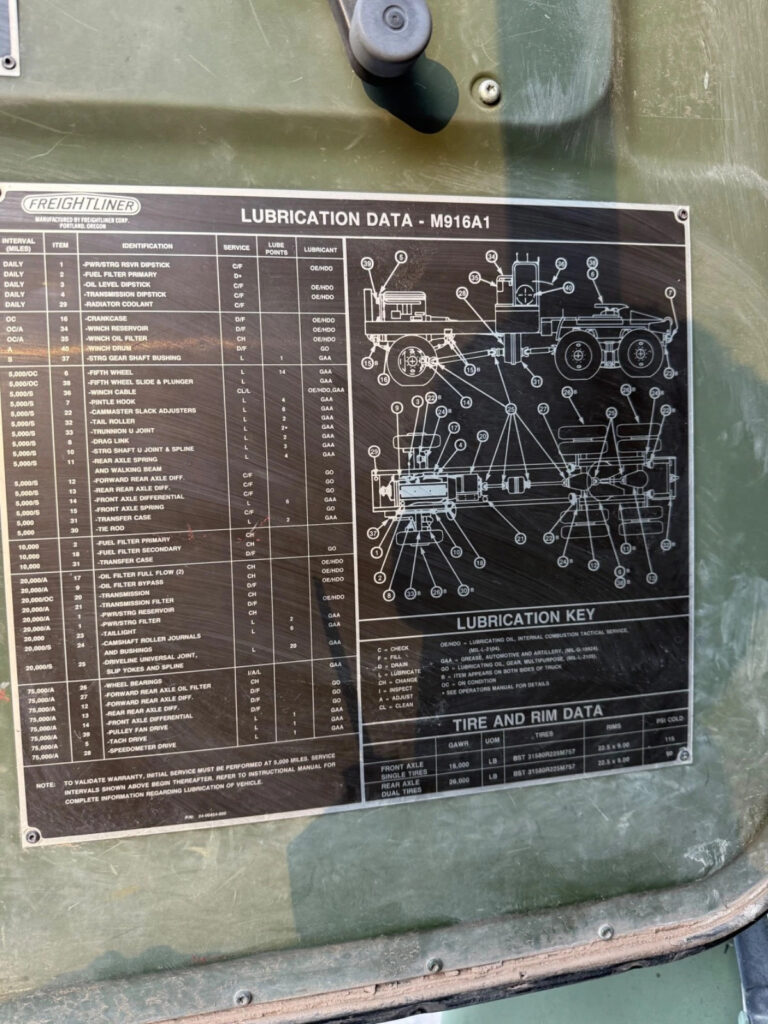 1992 Freightliner M916a1 6×6 Semi Tractor Military Truck