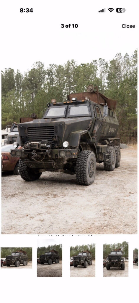 Mrap, C -MTV 6X6 Armored “cau23000 NS. No. “2355-01-1660” Registered “prop”