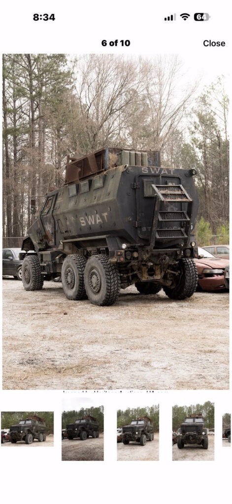 Mrap, C -MTV 6X6 Armored “cau23000 NS. No. “2355-01-1660” Registered “prop”
