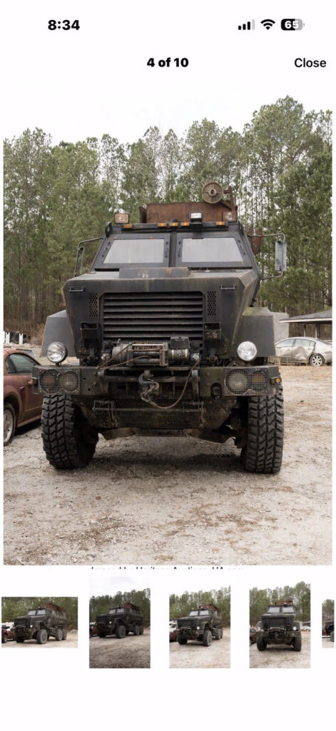 Mrap, C -MTV 6X6 Armored “cau23000 NS. No. “2355-01-1660” Registered “prop”