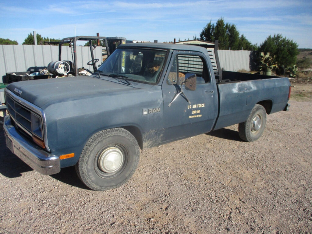 1989 1st Gen Dodge D250 3/4-Ton Pickup Truck, Ex- USAF Air Force, Runs Good, V8