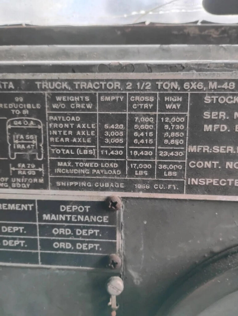 1951 US Military Cargo Truck 6 Wheel Drive Army Duce